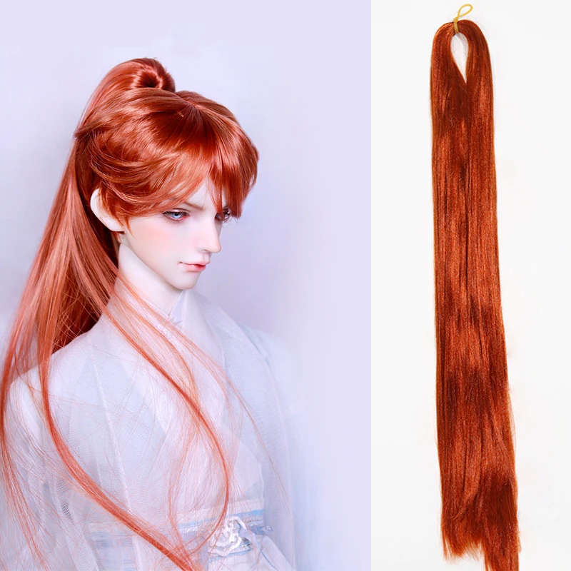 

Bjd Doll 80cm Hair Row Milk Silk Anti-Mohair Wig Fake Handmade Hook Transplant Material Orange Brown Black Yellow Pink