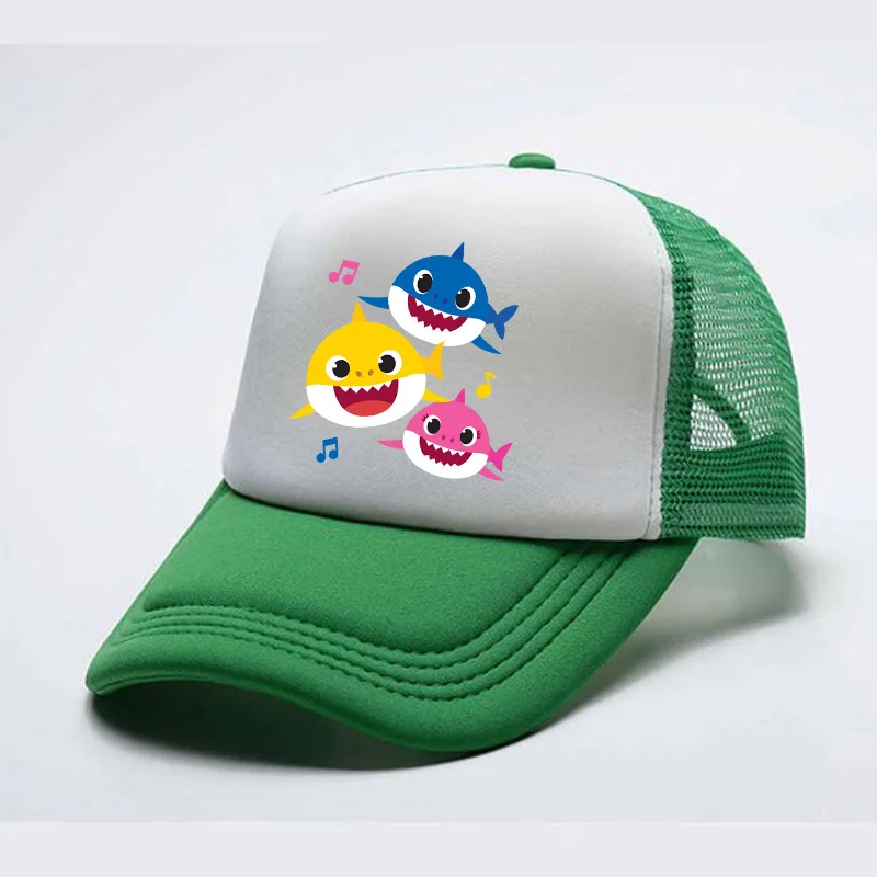 Кепка детская с мультяшными акулами регулируемая бейсболка надписью в стиле