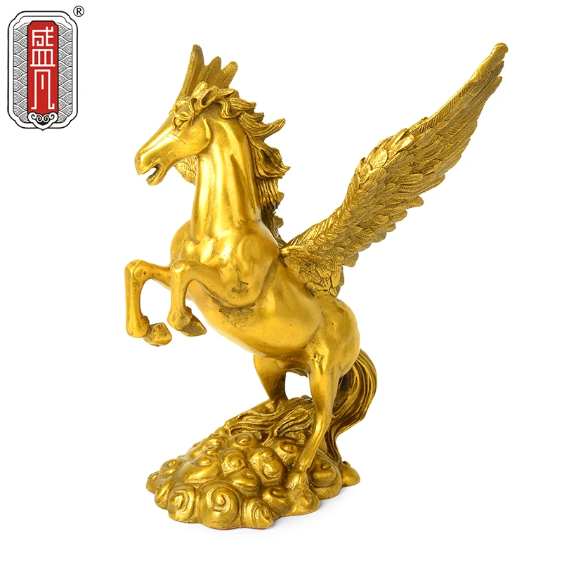 

Ma Sheng fan copper ornaments, crafts decoration office lucky ornament bronze horse Pegasus