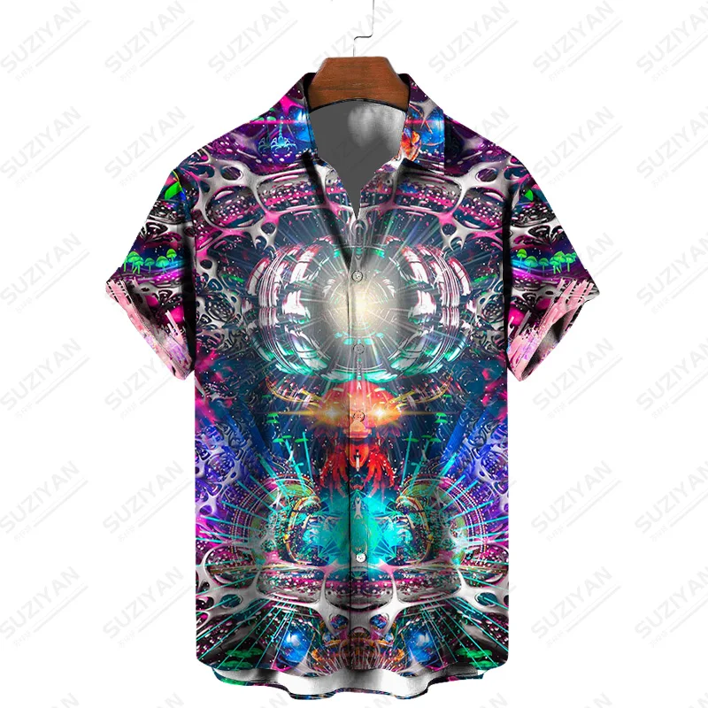 

Loose Top Stripe Harajuku Wear Male Large Size New Summer Clothes For Men Ethnic Collar Shirt Men New Printing Size Fit Street