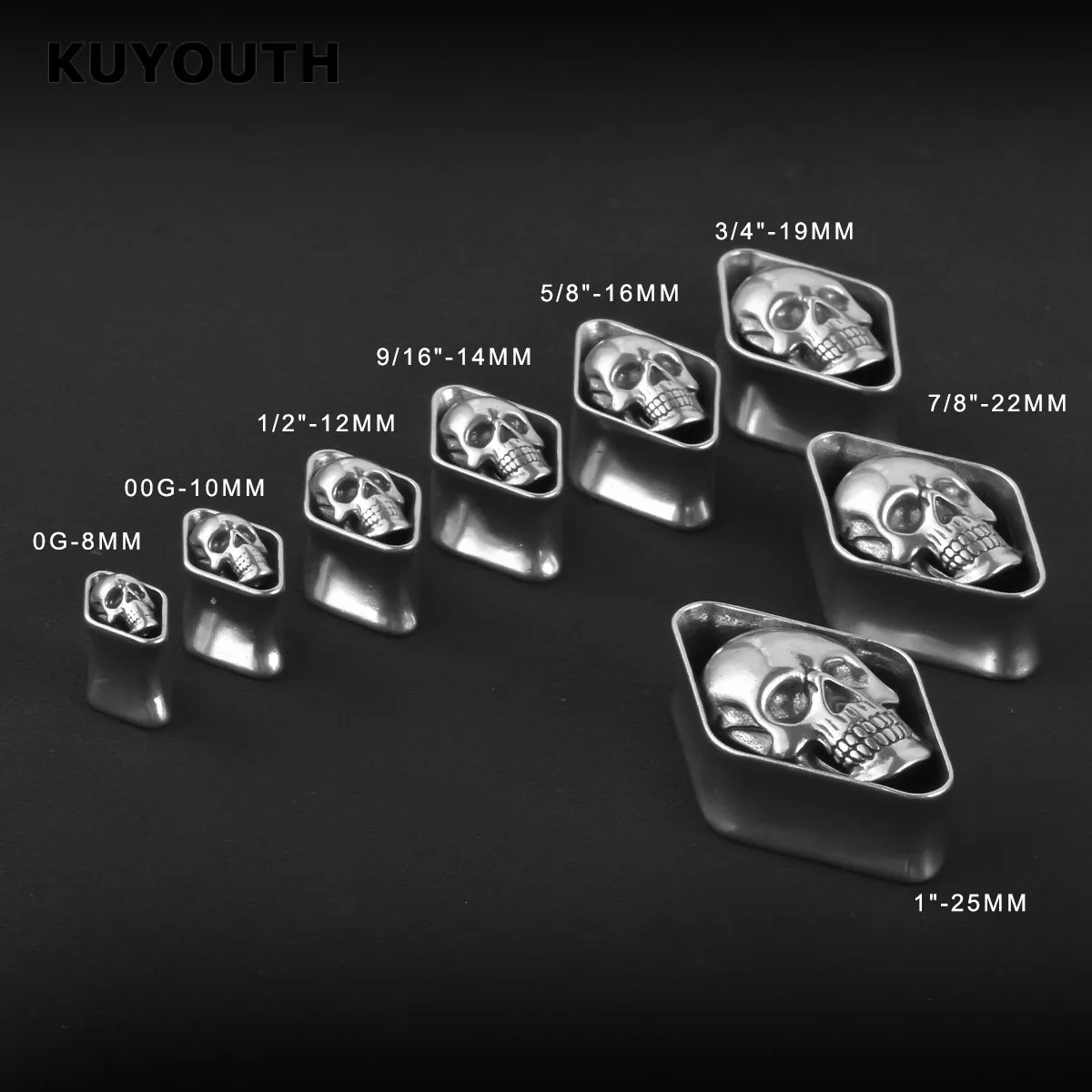 Фото Стрейч KUYOUTH в виде ромба с черепом №3
