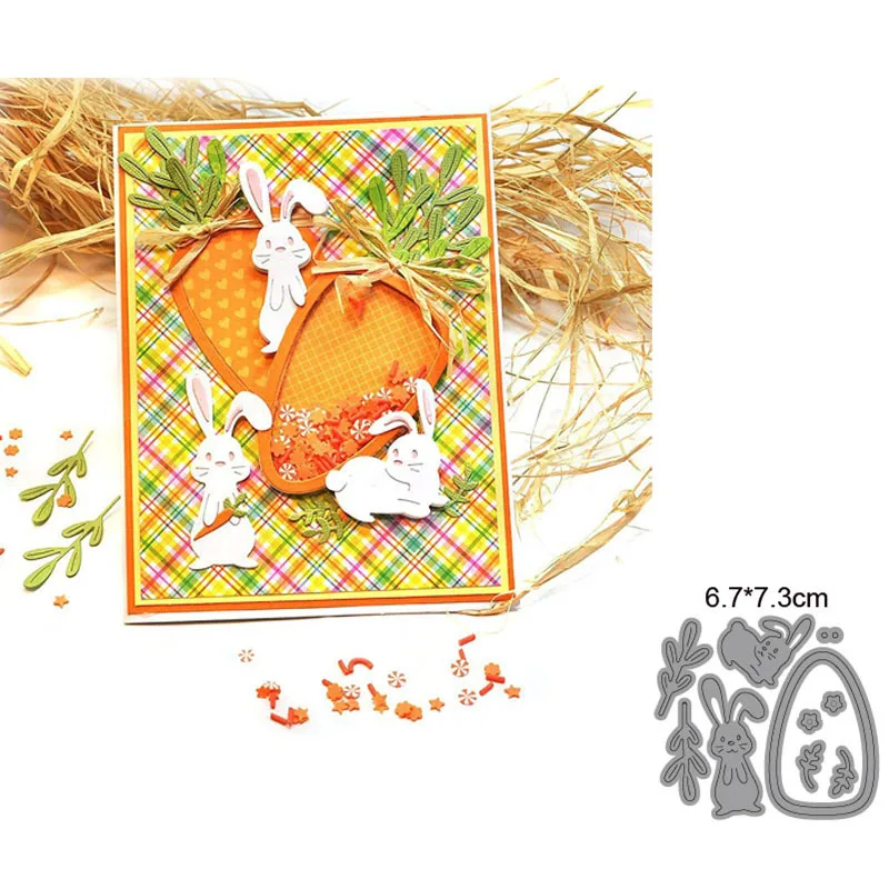 

Animal Rabbit Radish Frame Metal Cutting Dies Stencils For DIY Scrapbooking Decorative Embossing Handcraft Template