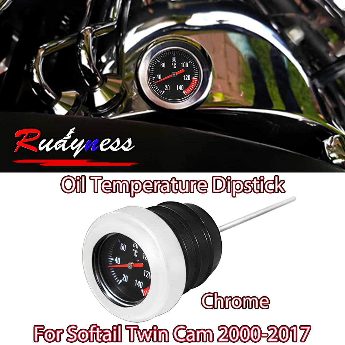 

Мотоциклетный черный хромированный щуп температуры масла для Harley 2000-2017 Softail Twin Cam Fat Boy Heritage Classic Slim