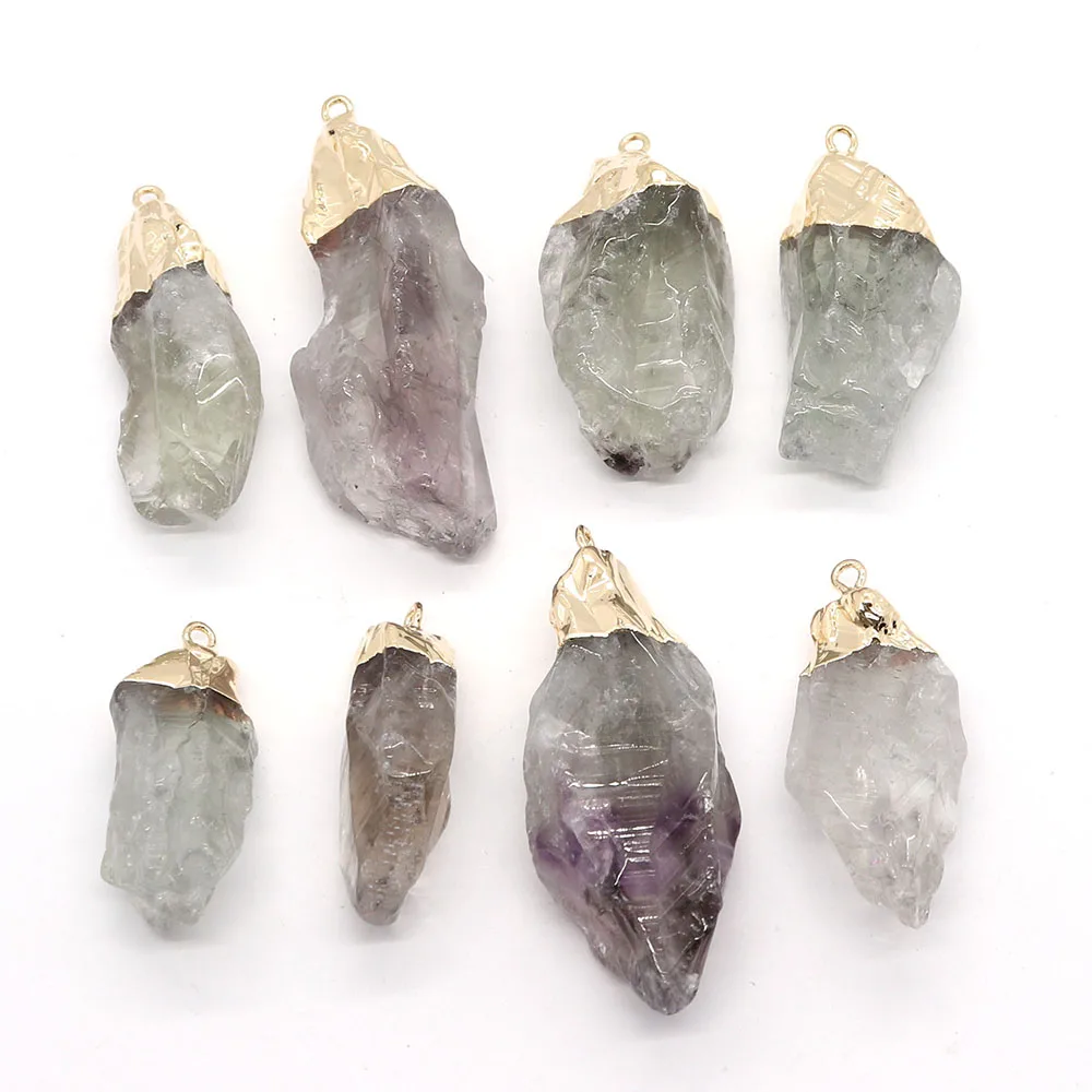 

Natural Stone Creative Irregular Shape Gilded Fashion Pendant DIY Self Made Exquisite Necklace Earring Accessories Women's Gift