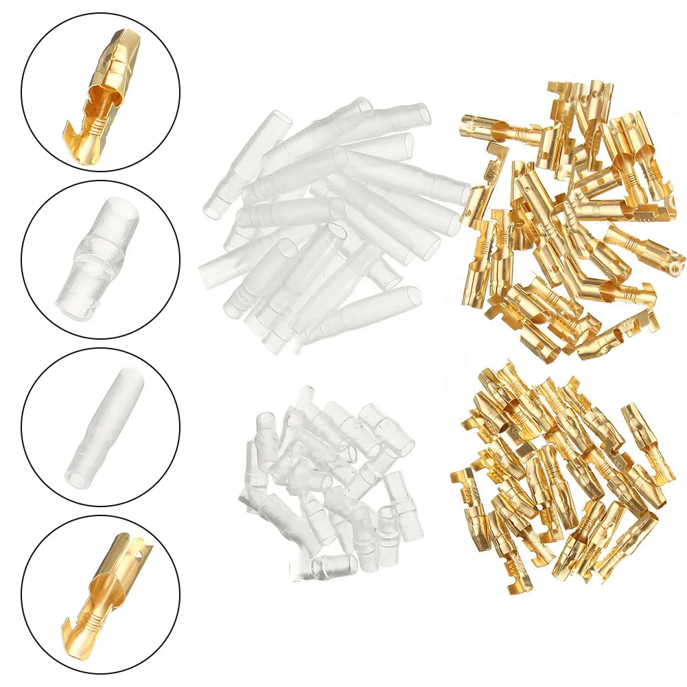 

Crimp Connector Double Electrical Male&Female 200x Moto 3.9mm Male & 4.0mm Female Motorcycle 50 Set Terminal Auto