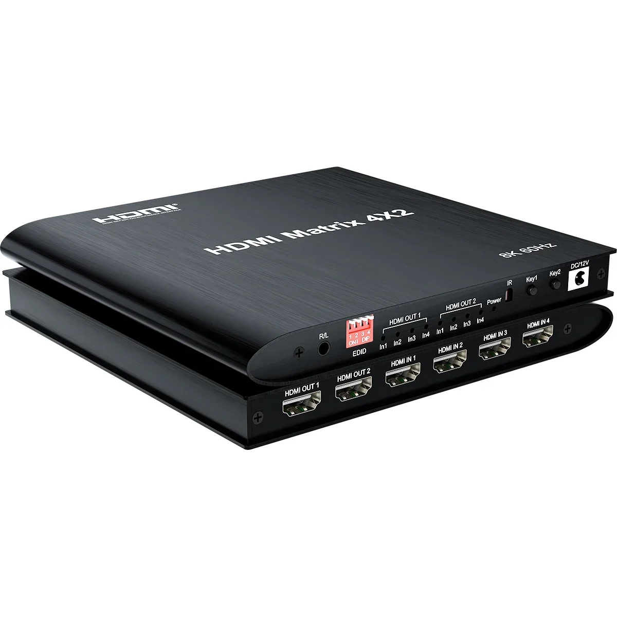 Фото 8K 4x2 HDMI Matrix HDMI2.1 4K 120 Гц Видеораспределитель HDMI-переключатель-сплиттер 4 в 2 выхода для камеры PS4 Компьютер ПК к ТВ-монитора №3