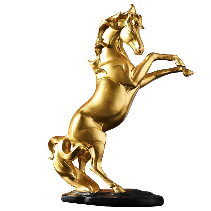 

Европейская креативная Золотая война лошадь ремесла скульптура орнамент гостиная крыльцо магазин офис стойка креативная животная смола