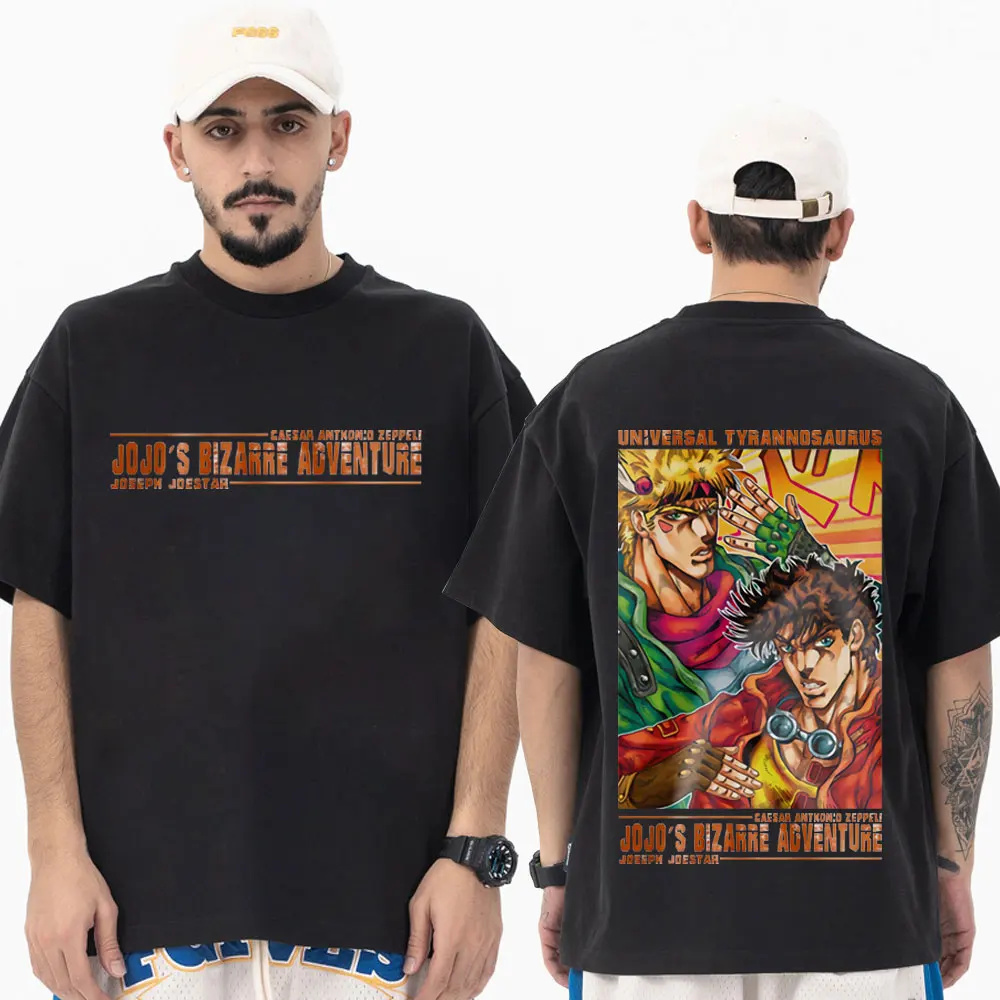 

Anime Jojo Bizarre Adventure Short Sleeve T Shirt Jotaro Star Platinum Manga Graphics T-shirts Summer Fashion 100% Cotton Tees