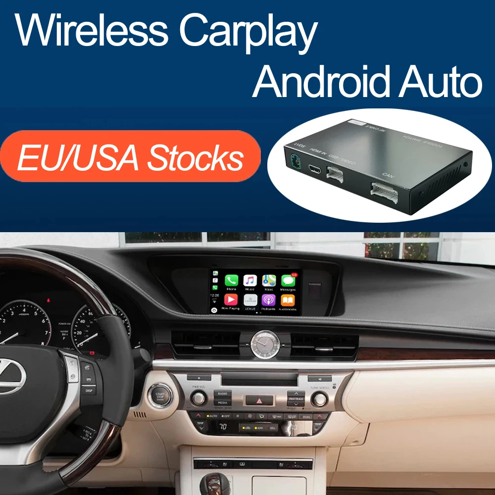Wireless Apple CarPlay Android Auto Interface for Lexus ES 2014-2019, with Mirror Link AirPlay Car Play Functions