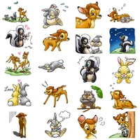disney bambi anime movies heat transfer patches child adult baby clothing sticker diy cartoon deer printed kids christmas gift