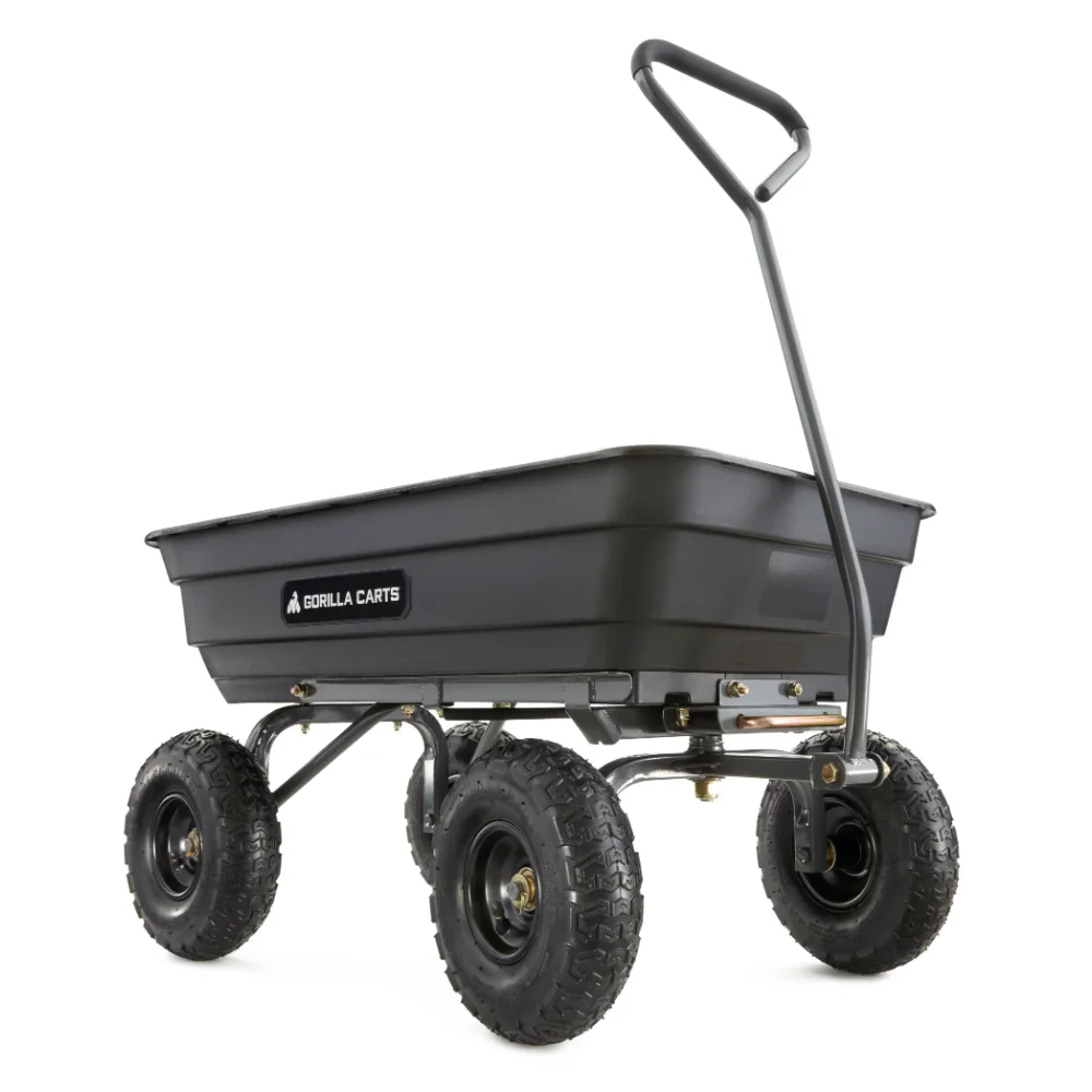 

Gorilla Carts GOR4PS 600-lb. Poly Garden Dump Cart with 10" Tires