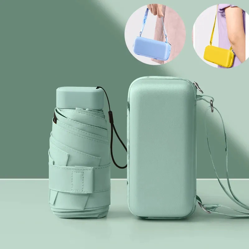 

Карманный Зонт от дождя, Женский плоский легкий зонт, зонтик, складные зонты от солнца, мини-зонтик, маленький размер, легко хранить зонт