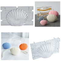 diy shell candle holders 3d sea shell shape candle mold plastic mould for candles soap mold cake pastry baking decorating tools