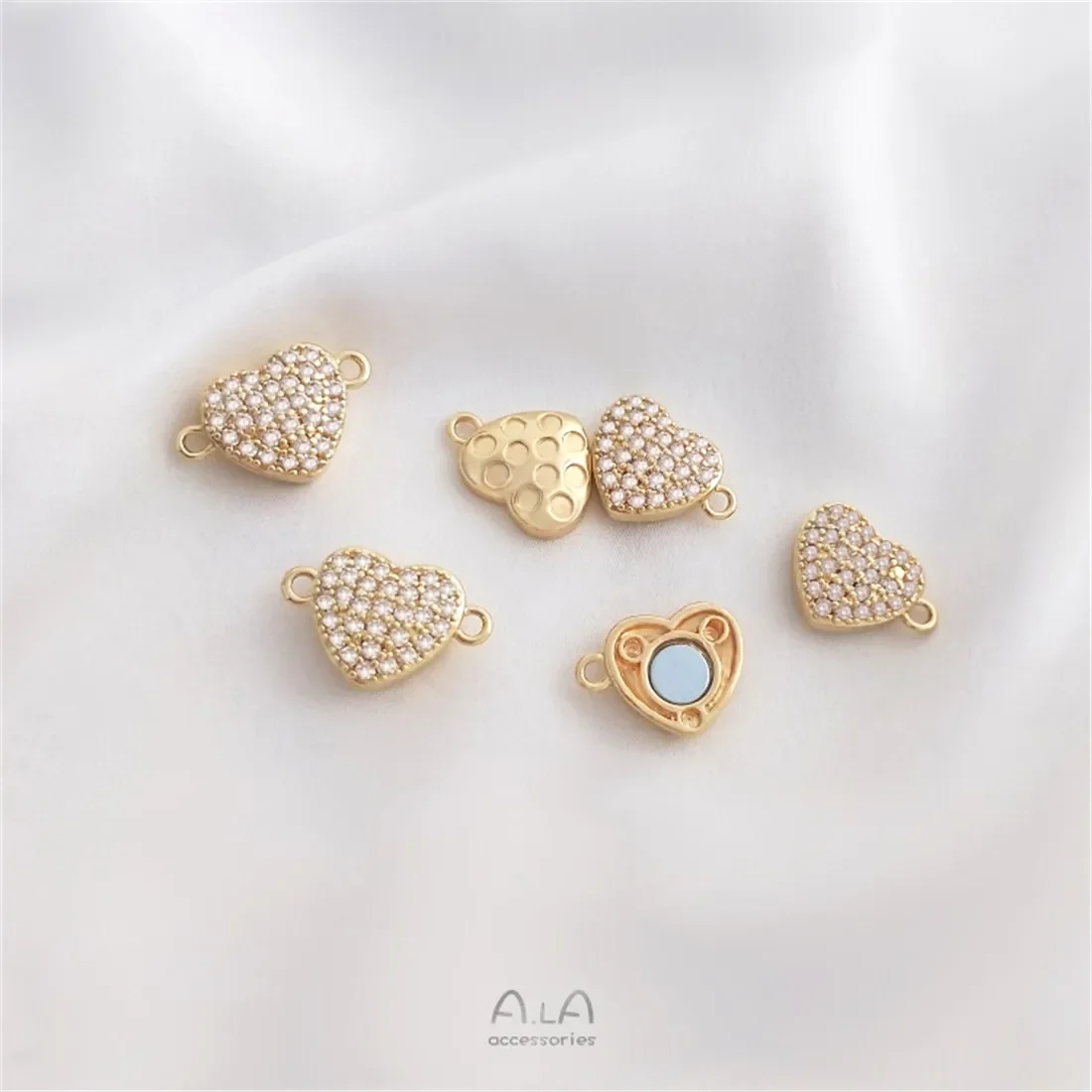 Микроинкрустированный циркон 14-каратное золото персиковое магнитное застежка в