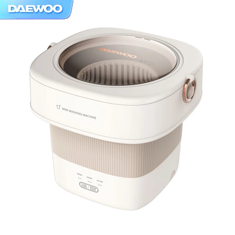 

DAEWOO Folding Washing Machine 6L Mini Household Underwear Sock Cleaning Machine 40℃ Heat Sterilization Automatic Washing Maker