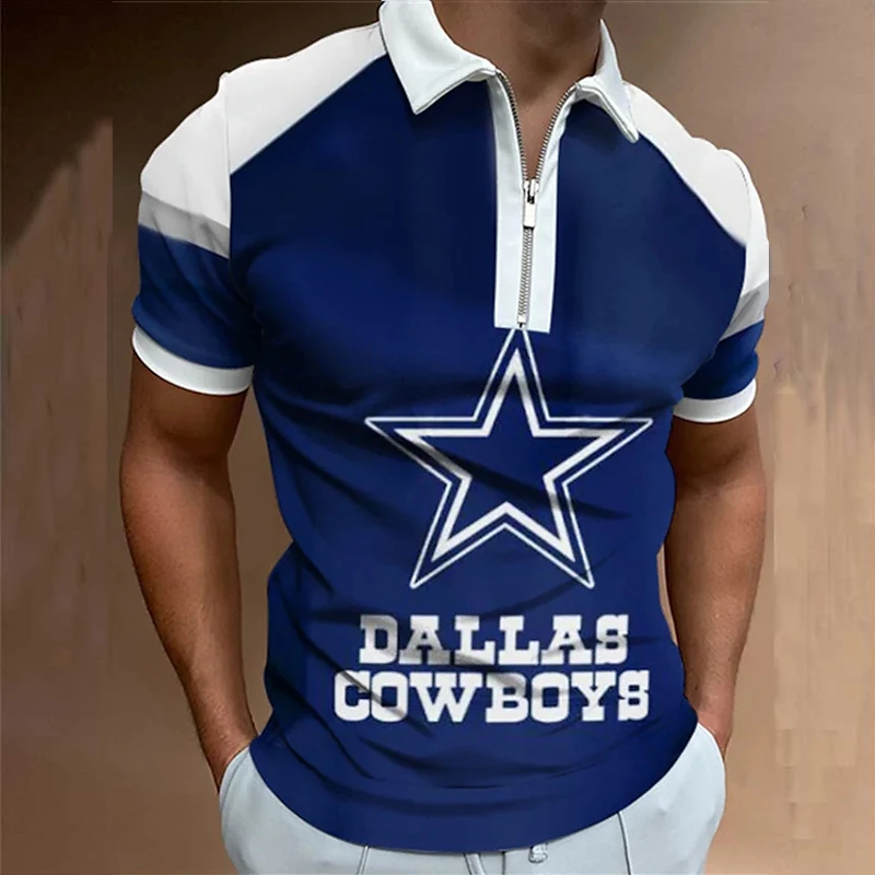 

Luxury men's clothing patchwork polo shirts pentagram print casual short sleeve men's shirt turn-down collar zipper polo tops