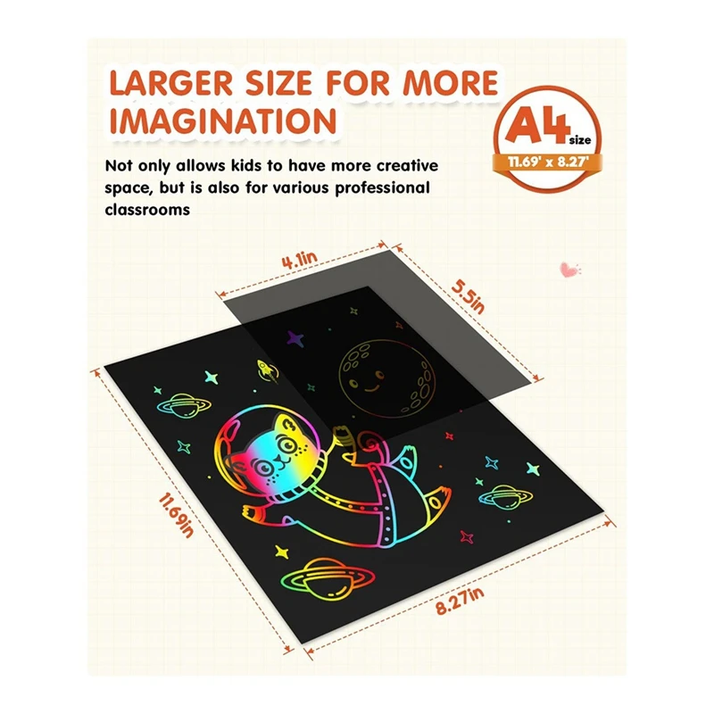 Художественные поделки из скретч-бумаги — принадлежности для классной комнаты