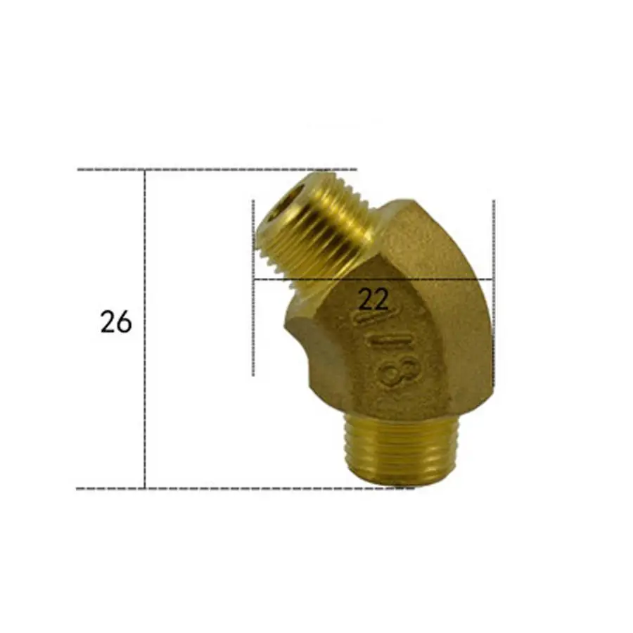 

1/8" NPT Equal Male Brass 45 Degree Elbow Pipe Fitting Coupler Connector Water Gas Oil