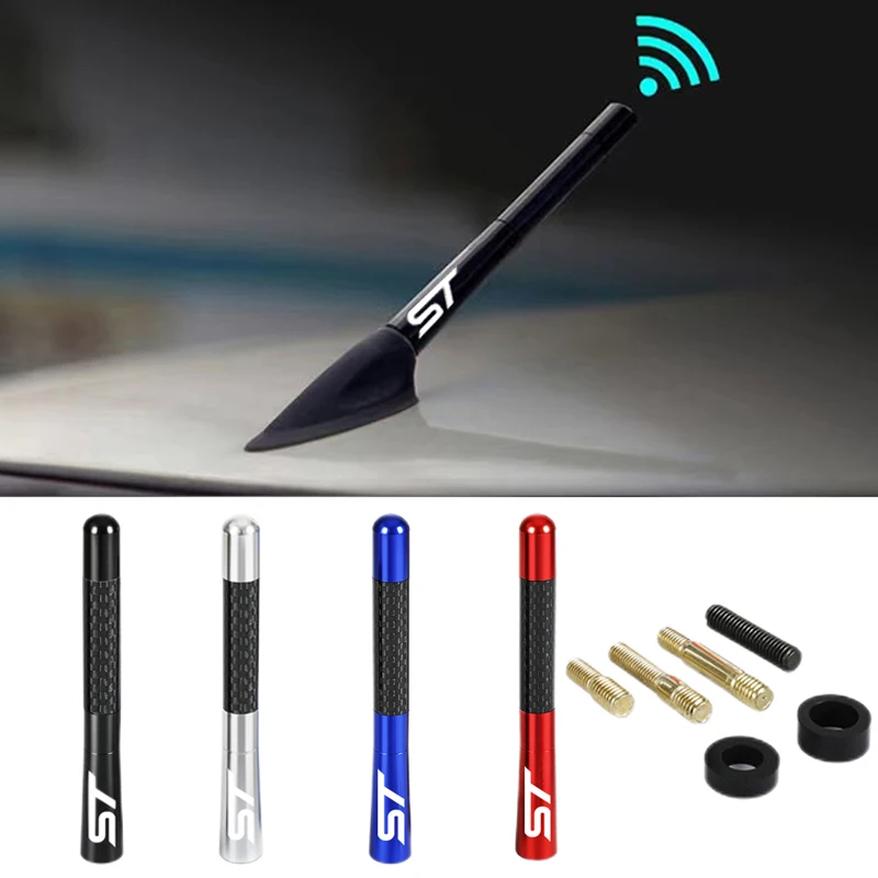 Автомобильная радиоантенна для ST LINE, металлическая универсальная 12 см антенна из углеродного волокна для Ford ST LINE stline Focus 2 3 MK2 MK3 MK1 Fusion Everest