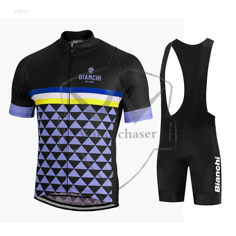 

2022 New summer Quick dry and breathable Short Sleeve Men's Cycling Jersey Set Bib Pants Bike Clothes Set With 19D GEL