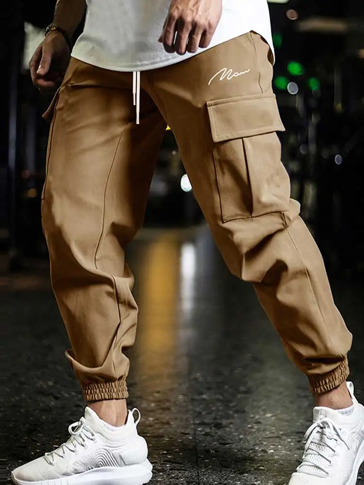 

ZAFUL Cargo Pant for Men Drawstring Elastic Tooling Trousers Techwear Sport Jogger Pants Beam Feet Sweatpants with Flap Pockets