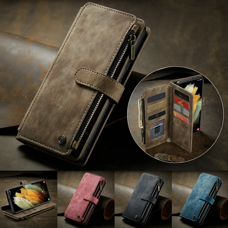 

Flip Cover Multifunctional Leather Case Samsung Galaxy A53 A51 A33 A72 A22 A12 A30 S20 S21 S22 ultra S10 Plus note 20 Phone Case