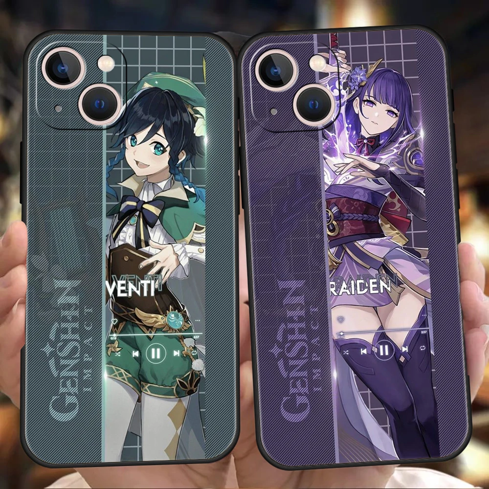 

Anime Genshin Impact Phone Case Cover For iPhone 14 13 12 11 Pro Max 8 7 Plus X XR XS Max SE 2020 Mini Shockproof Soft Shell Bag