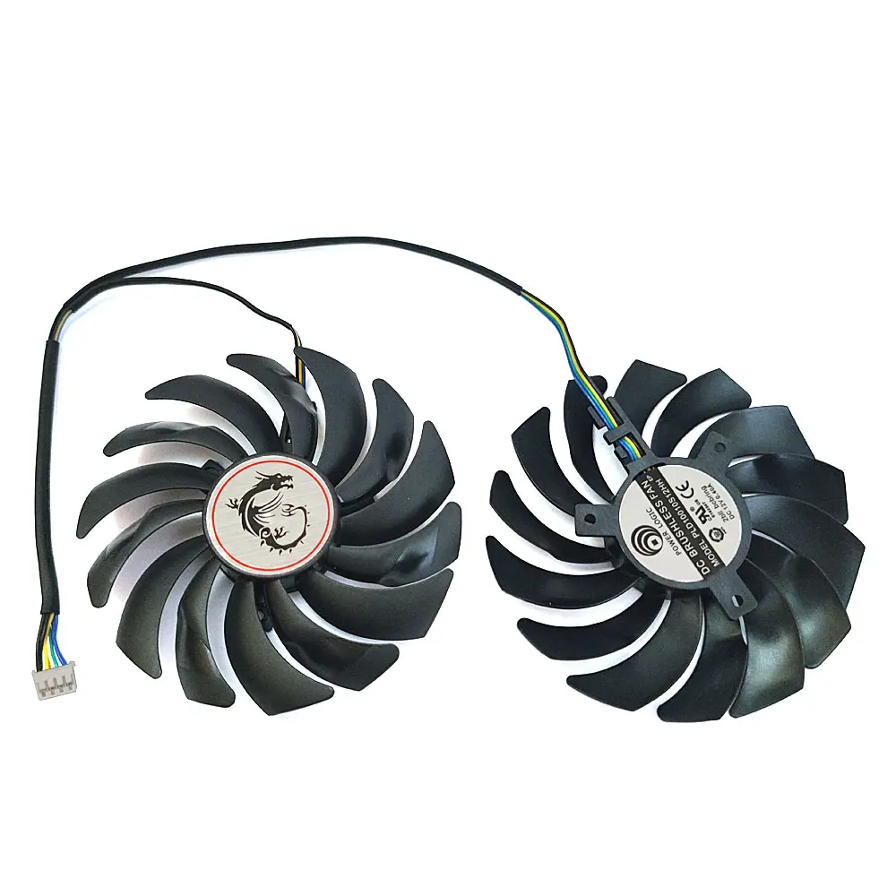 Новый 95 мм 4PIN PLD10010S12HH GTX 1080 1070 1060 вентилятор GPU для MSI RX470 480 570 580 Ti Вентилятор
