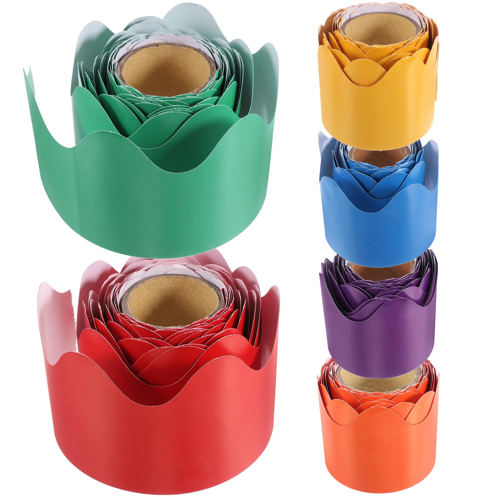 

6 Rolls Blackboard Border Stickers Wave Adhesive Border Stickers Classroom Bulletin Border for Bulletin