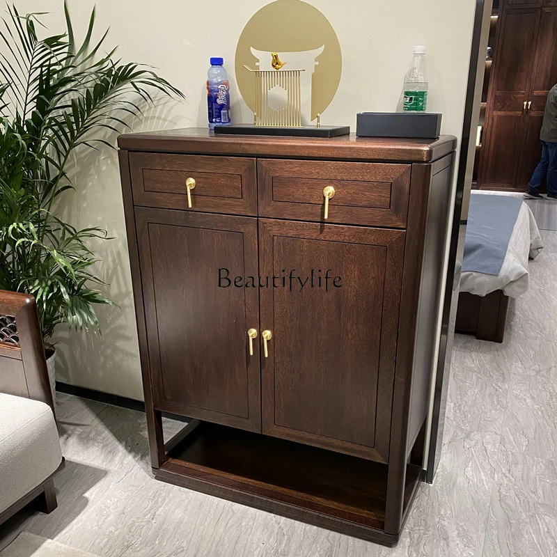 Новый шкаф для обуви из цельного дерева в китайском стиле бытовой балкон простой