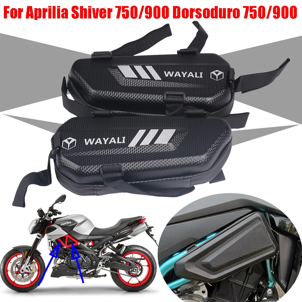 Bolsa lateral impermeable para motocicleta, bolsa de herramientas triangular para Aprilia Shiver 750, Shiver 900, Dorsoduro 750, 900, accesorios
