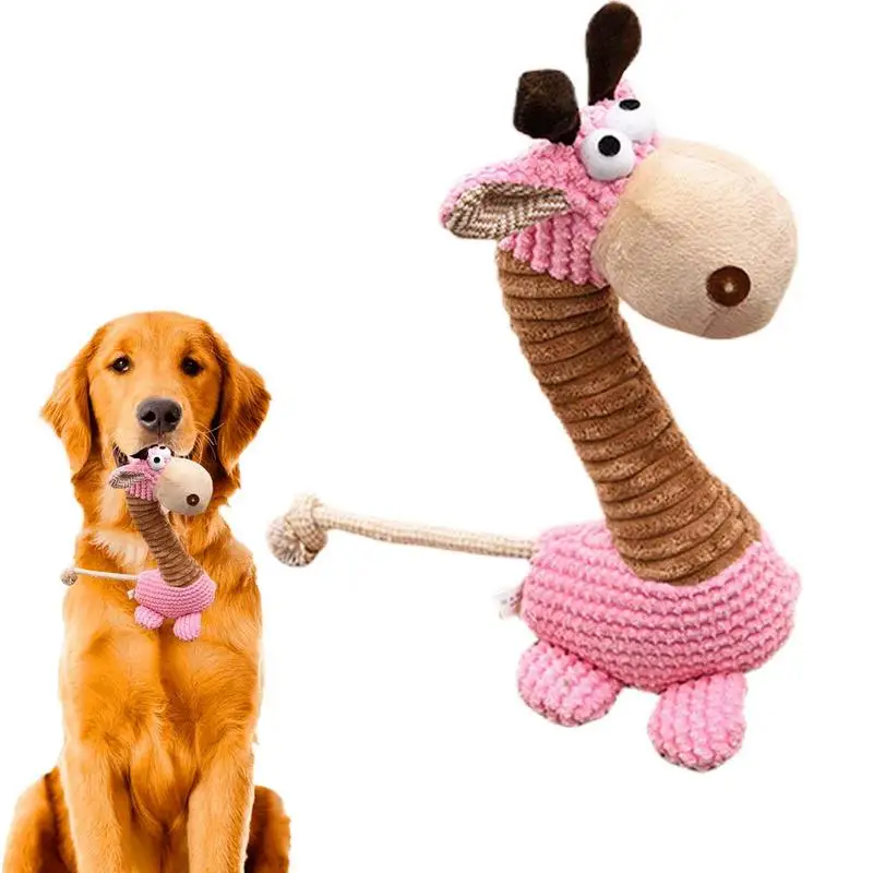 

Creative Giraffe Plush Dog Training Interactive Toys Pets Accompany Chew Bite Squeaky Toy Funny Dogs Accessories Supplies