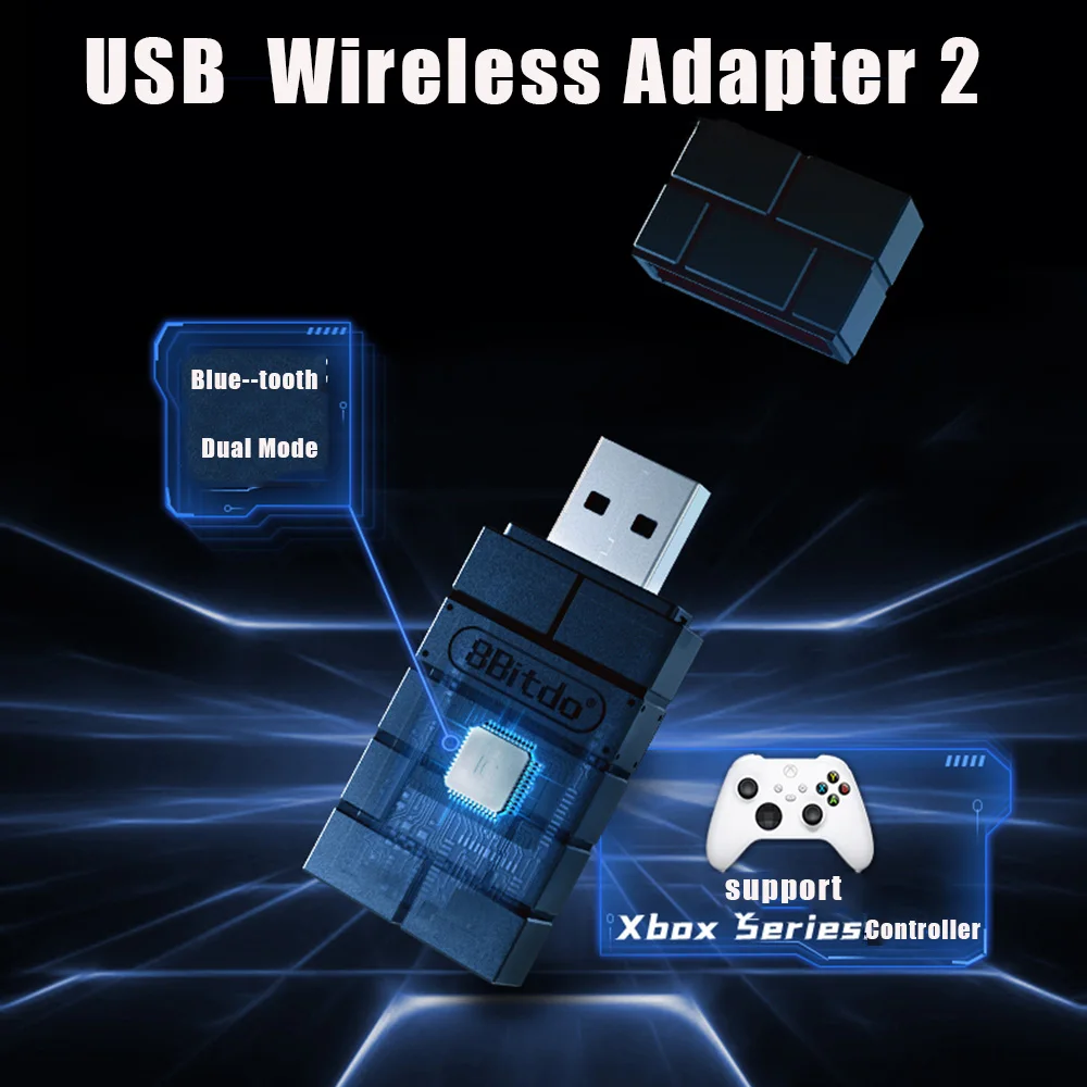 

Обновление 8bitdo USB беспроводной Bluetooth-адаптер 2 для Windows Mac Raspberry Nintendo Switch для контроллера PS5 Xbox серии