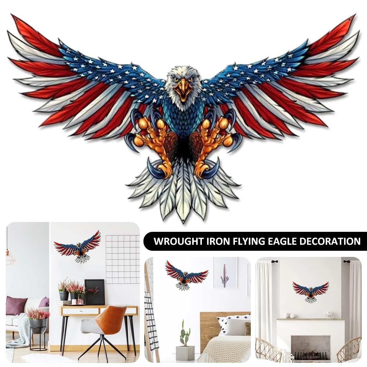 

3D металлический Настенный декор, Соединенные Штаты, лысая орла, подвесное украшение, лысая кожа, Настенный декор