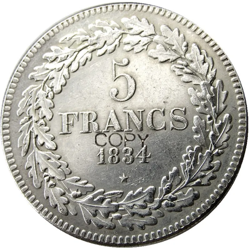 

Копии монет Бельгия 1834 Leopold Premier Roi Des Belges 5 Francs