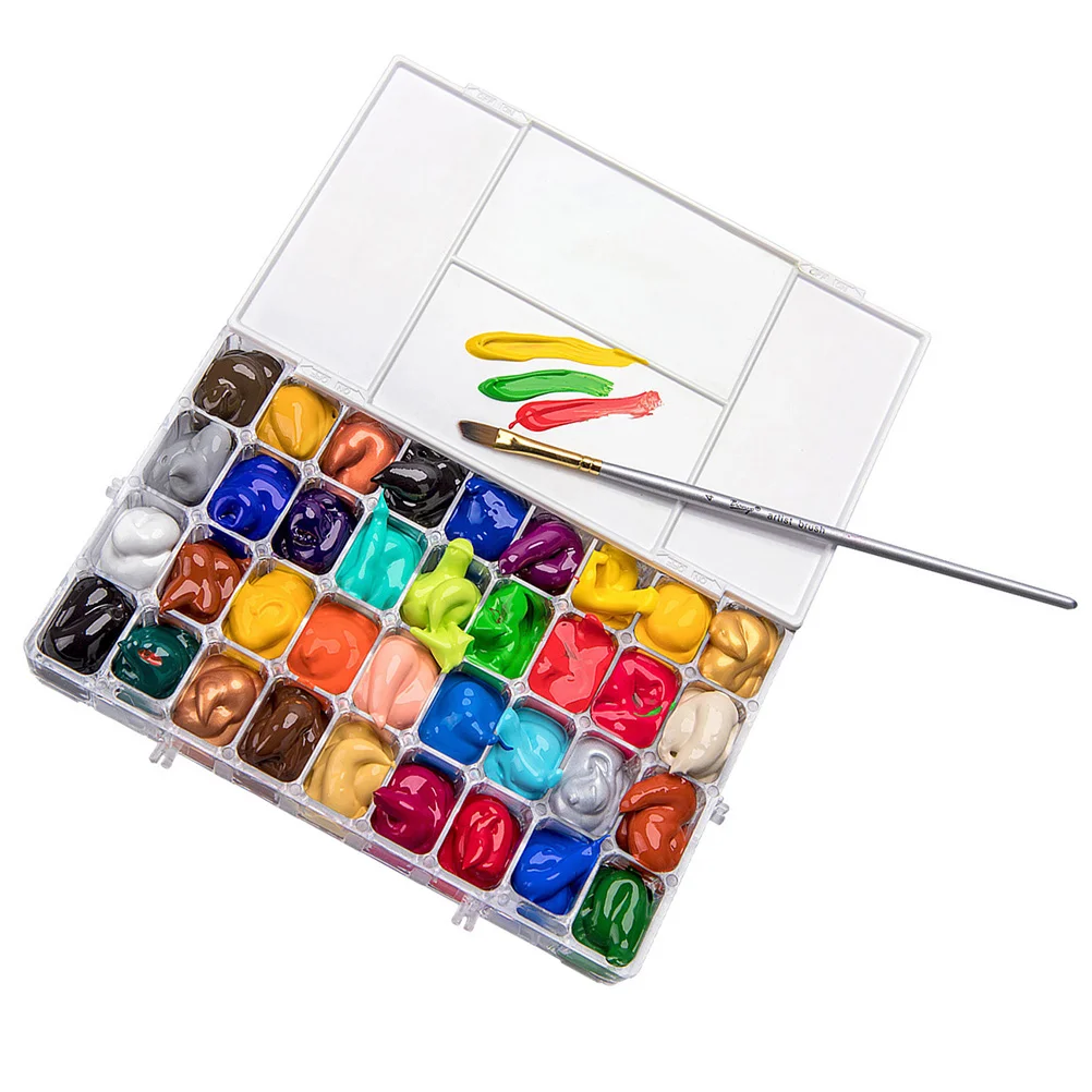 

Box Storage Watercolorwithcontainers Wet Acrylic Saver Transparent Lid Grid Color Lids Kidstrays Pallet Grids Paintbox Pallete