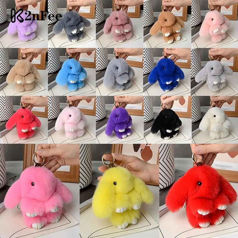 

1PCS 15cm Rabbit Fur Keychain Women Bag Car Key chain Pendant Decoration Jewelry Bags Hangings Accessories Gifts