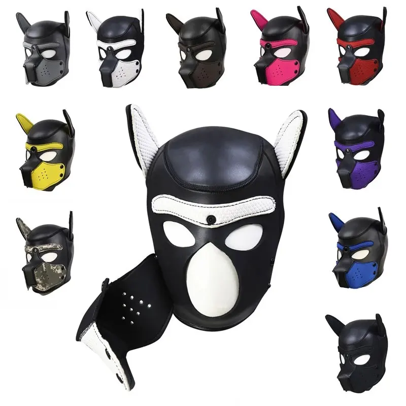 

Bdsm Pet Role Play Party Masks Gay Puppy Hood Adult Pet Play Games Dog Slave Full Head Bondage Restraint Fetish Hood Sex Toys