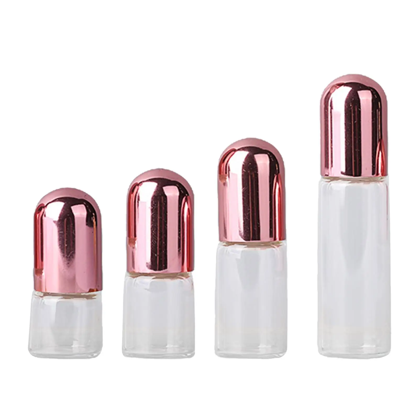 10 Pieces Essential Oil Roller Bottles with Pink Lids Practical Clear Perfume Sample Bottles Glass Roll Perfume Bottles Empty images - 6