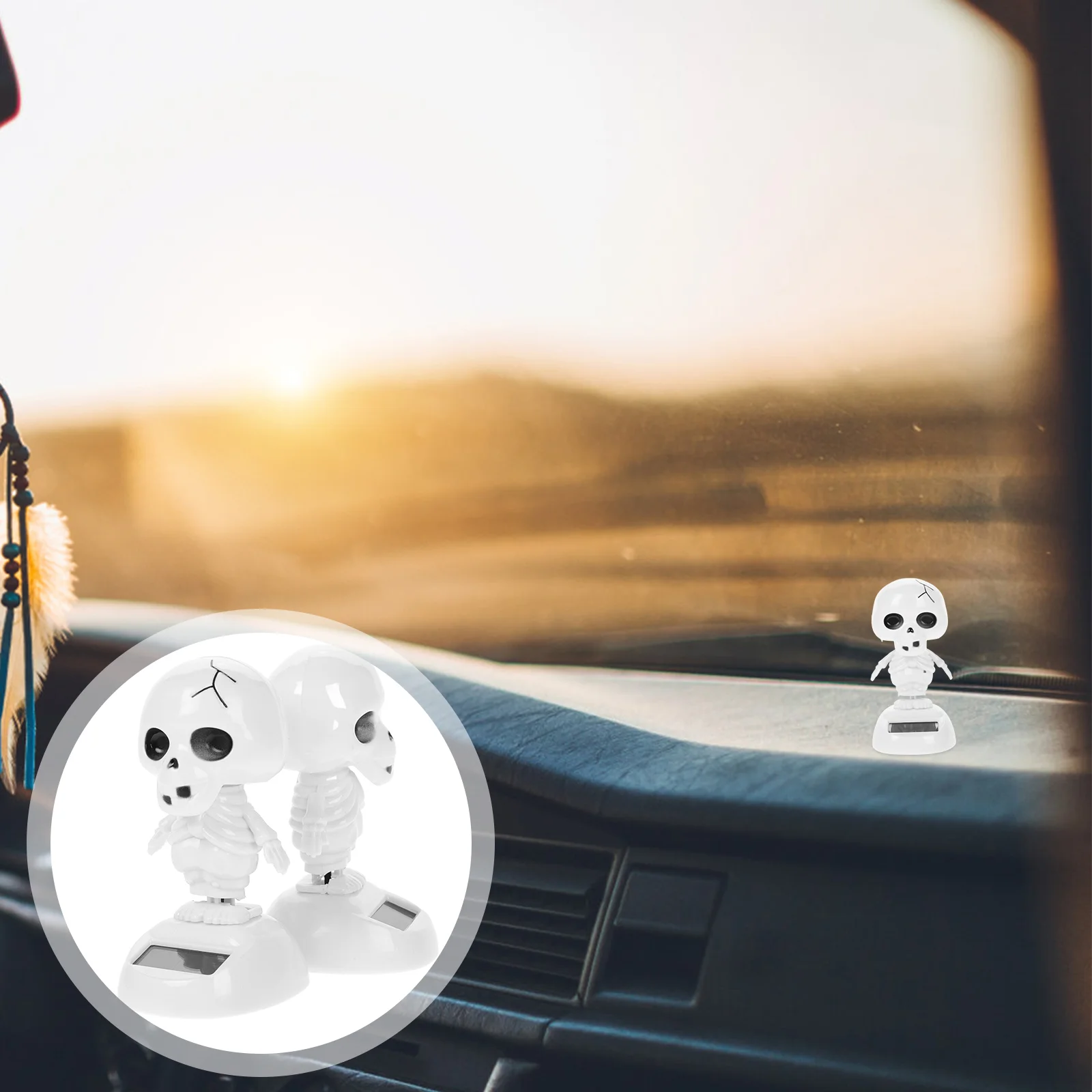 2 шт. забавное украшение на Хэллоуин автомобиль с качающейся головой большой