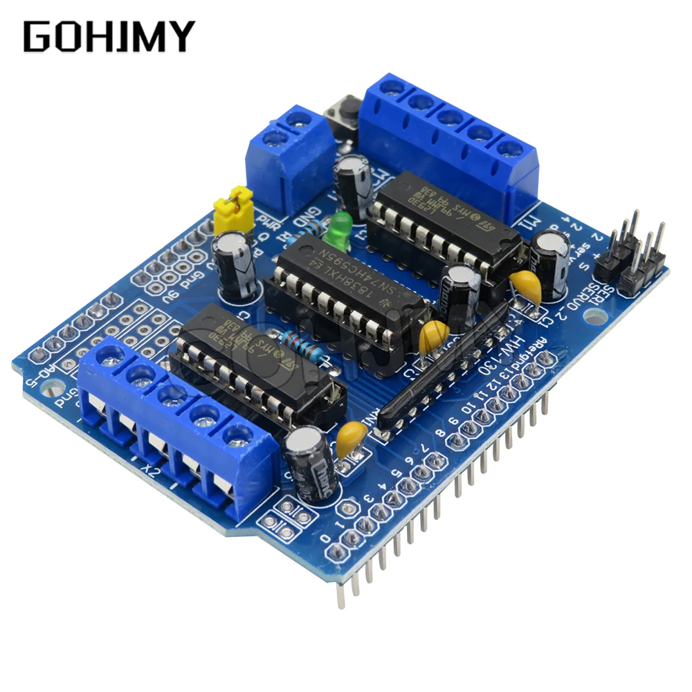 Новый Щит L293D для двойного привода двигателя для модуля Arduino Duemilanove, плата расширения привода двигателя, щит управления мотором