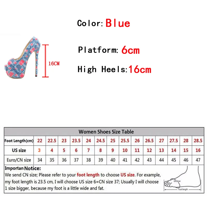 Blue Denim Women High Heels Sexy Nightclub Pole Dance Shoes Female Thick Bottom Open Toe Platform Pumps Stiletto Sandals