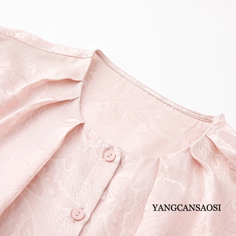 Женская модная новинка 2024 рубашка из 100% натурального шелка тутового шелкопряда с