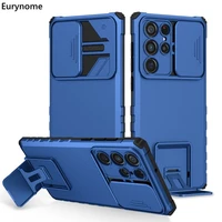 slide camera lens case for xiaomi poco x4 x3 nfc m3 redmi note 11 11s 10 pro 9 9t 10c 11t shockproof military armor stand cover