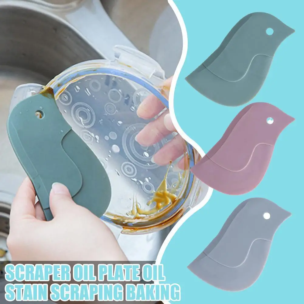 

Cute Penguin Shape Baking Soft Scraper Oil Dish Wiping Stains Plate Board Accessories Dirty Cleaning Kitchen Scraping A0j3