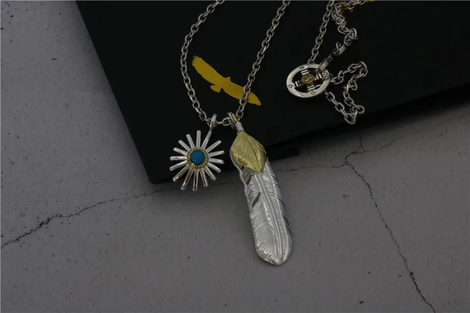 

Feather pendant personalized fashion trendy men's Taijiao Chain Necklace