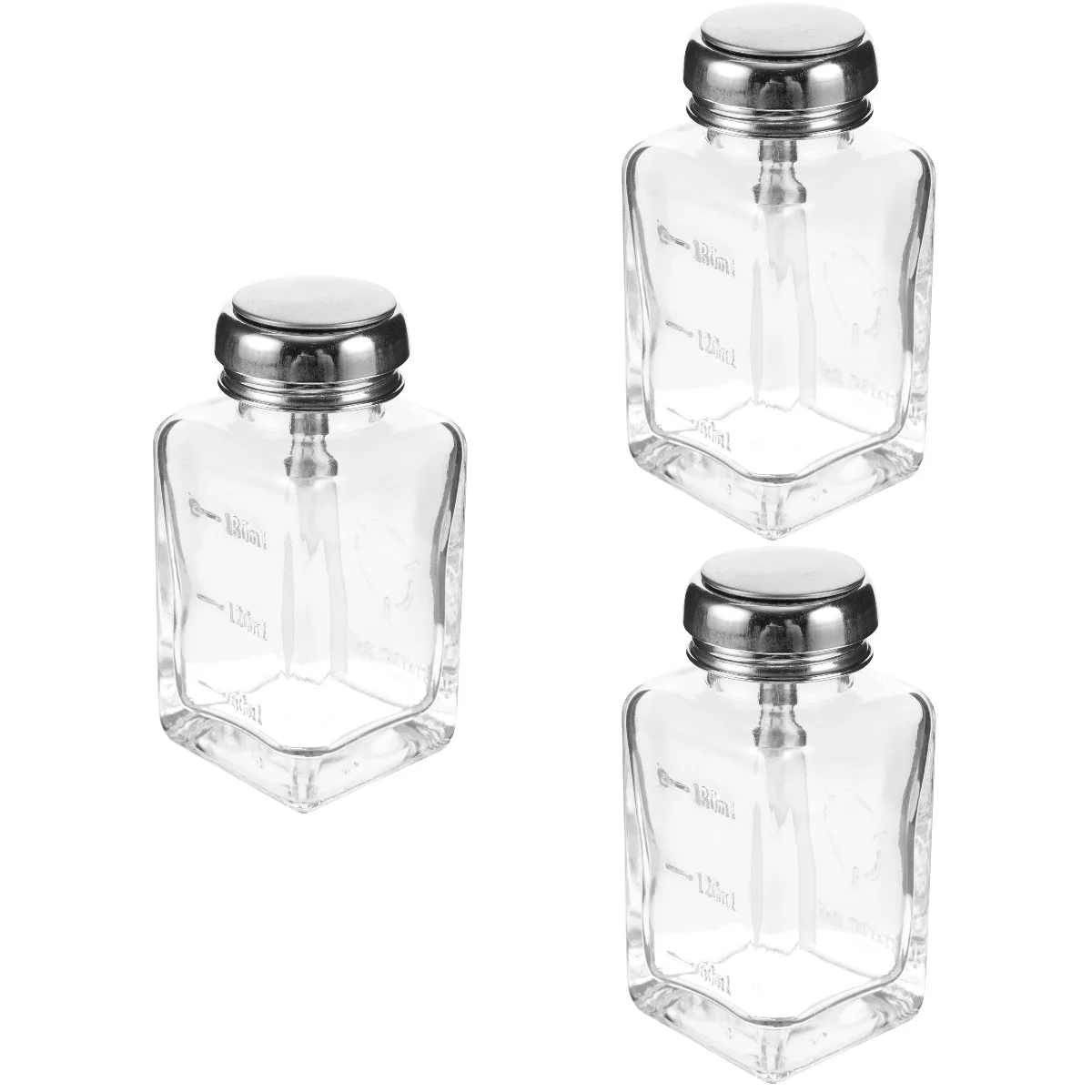 

Glass Press Bottle Clear Pumps Empty Bottles Alcohol Nail Polish Remover Dispenser