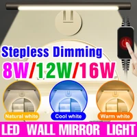 led makeup mirror lamp bathroom vanity lights dimmable led dressing tables mirror wall lamp for bedroom decoration 8w 12w 16w
