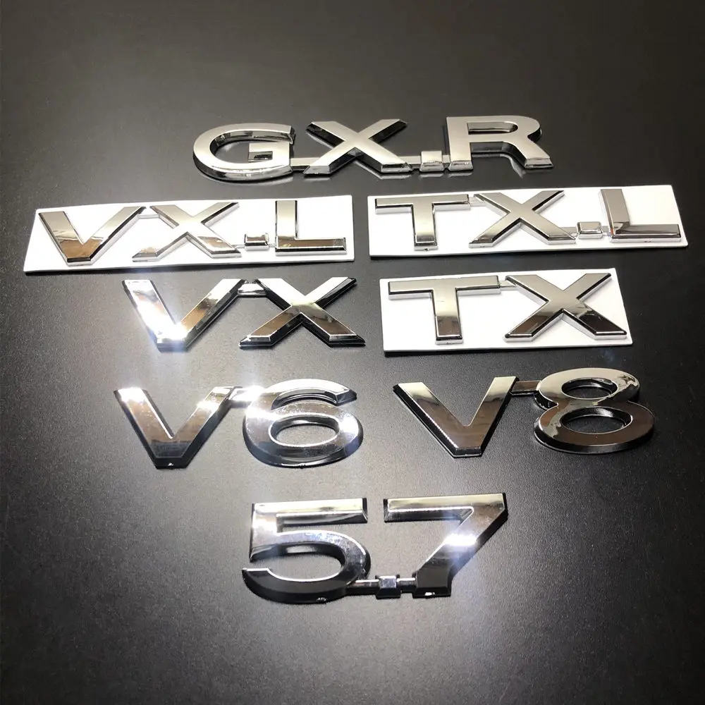 

1Pcs Chrome ABS 3D Badge Car Rear Trunk Lid Sticker Emblem Fit For Toyota PRADO Land Cruiser V8 V6 5.7 VXR GXR TXL VXL VX TX