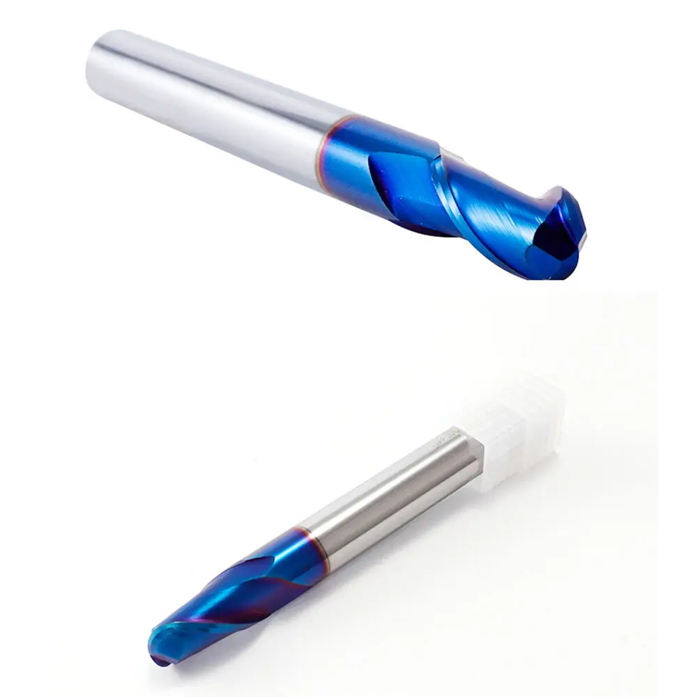 

Фреза сферическая из сплава с 2 канавками, HRC65, фрезерный станок с ЧПУ, 1-20 мм, 1 шт.